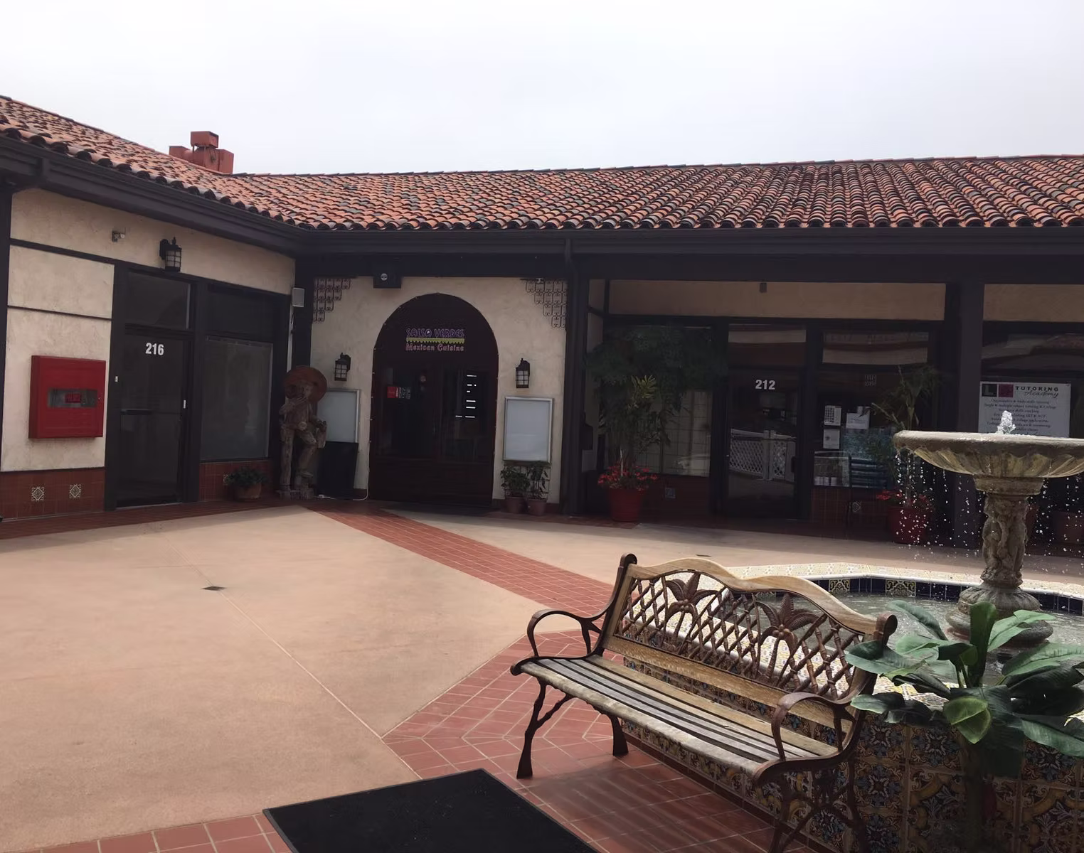 The Salsa Verdes storefront and fountain in Lunada Bay, Palos Verdes Estates